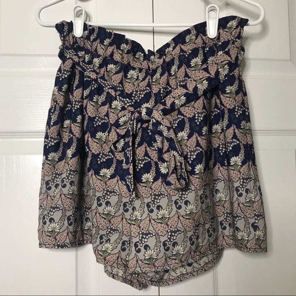 Floral Paper Bag Shorts